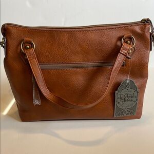 T-Shirt & Jeans Cognac Purse NWT Shoulder Bag Brown Zippered Crossbody